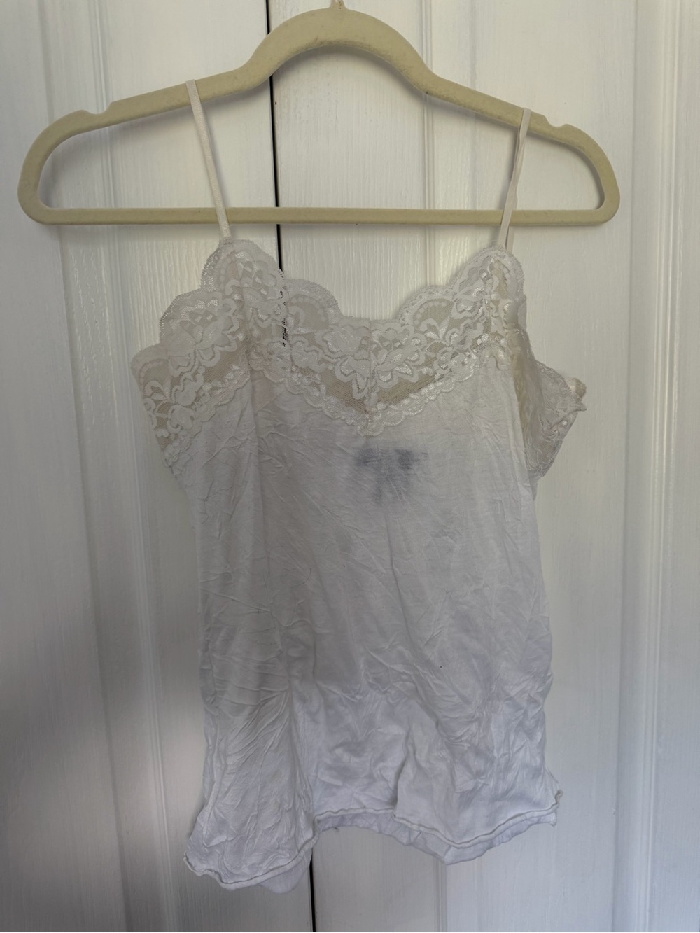 Arden B White Lace-Trim Camisole Top